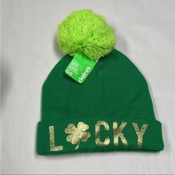 2 Beanies Be Warm On St Patrick's Day. Claire's Claire’s/Icing LUCKY Beanies. - Picture 2 of 15